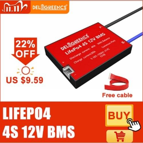BMS 4S 12V 10A 20A 30A 40A 50A 60A for LiFePO4 battery pack Lithium rechargeable battery with balance waterproof
