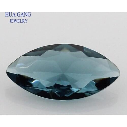 Ink Blue Marquise Shape Stones Princess Cut Loose Glass Beads Synthetic Gems For Jewelry Size 1.5x3~10x20mm Free Shipping