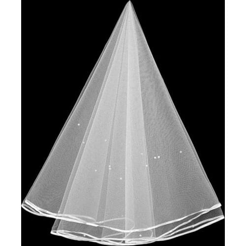 Elegant Wedding Accessories 1.5 Meters 1 Layer Short Wedding Veil White Simple Bridal Veil No Comb Wedding Veil Hot Sale