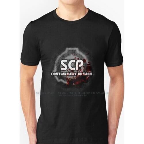 Scp Containment Breach Logo T Shirt 100% Pure Cotton Artifact Science Fiction Scp Foundation Bright Keter Euclid Safe Logo Game