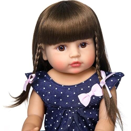 Pretty Girl baby doll 22inch full silicone vinyl body reborn baby doll alive bebe reborn children gift can bathe