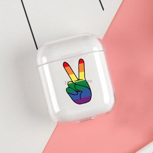 LGBT Gay Pride Rainbow Pride Cases For Apple AirPods 1 2 Case Clear Wireless Bluetooth Earphone Case Protective Shell