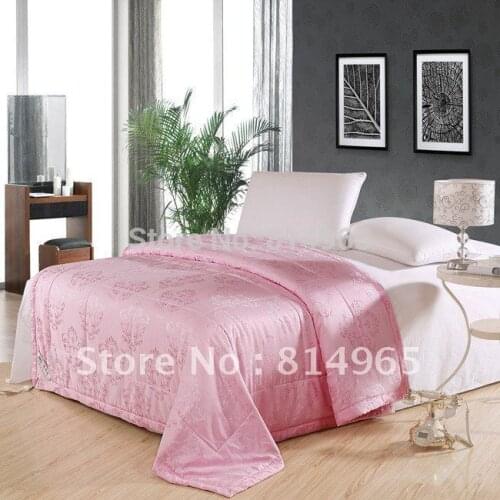 Best Summer King 240X210cm Or Make Any Size 100% Mulberry Silk Filled Handmade Top-Grade 100GSM Pink Duvet Quilt Comforter