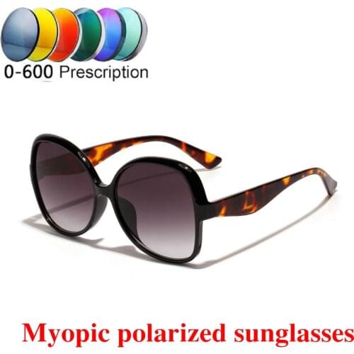 Diopter Finished Myopia Polarized Sunglasses Men Women Nearsighted Glasses Fashion Metal square mens driving goggles UV400 NX