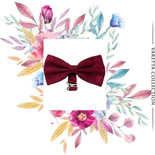 Varetta Male Bow Tie Satin Shiny Fabric Men Bow Tie Colorful Bow Tie Patterned Bow Tie Patterned Claret Red Bow Tie Claret Red Color Bow Tie Mens Bow Tie 2020 New Fashion Man Bow Tie mens accessory Man Accessory