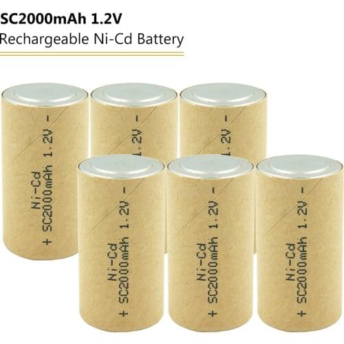 SC 2000mah 1.2v Battery NICD Power Cell Rechargeable Batteries for Electric Screwdriver for Power Tools
