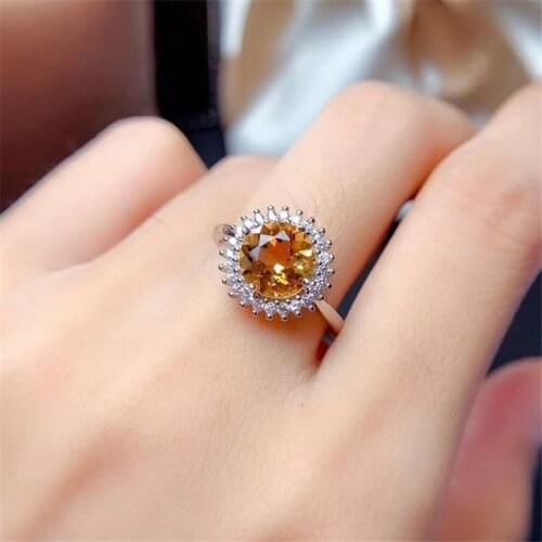 Ekopdee Fashion Sun Design Cubic Zirconia Engagement Rings For Women Exquisite Zircon Adjustable Ring Sunshine Birthday Jewelry