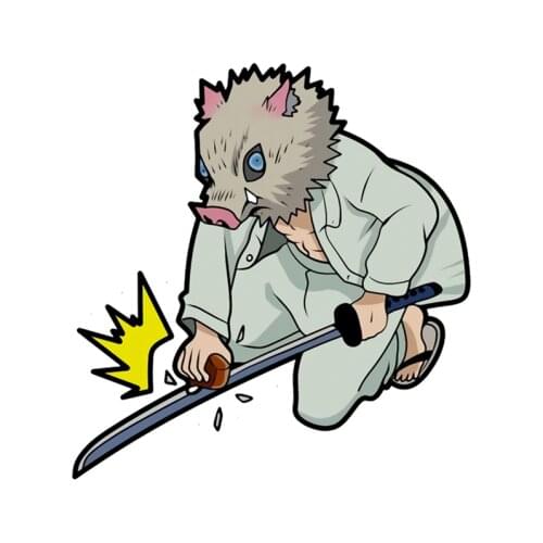 RuleMylife Pig head Man sharpening the knife Demon Slayer car stickers decal anime cute car accessories decoration pegatinas para coche