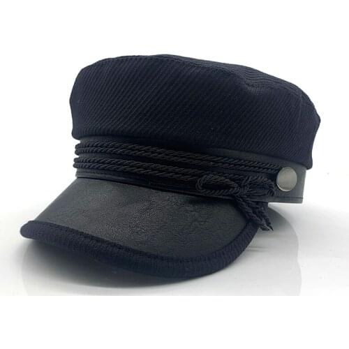 Hat female autumn winter net red British beret new flat top cap Japanese casual wild navy hat