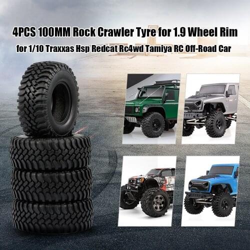 4PCS 100MM Rock Crawler Tyre for 1.9 Inch Wheel Rim1/10 Traxxas HSP Redcat RC4WD Tamiya RC Off-Road Car Accessories