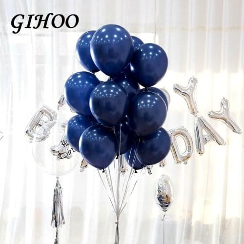 10pcs 12inch Luminous Blue Latex Balloon Metalic Confetti Balloons for Wedding Baby Shower Birthday Party Balloons Decorations