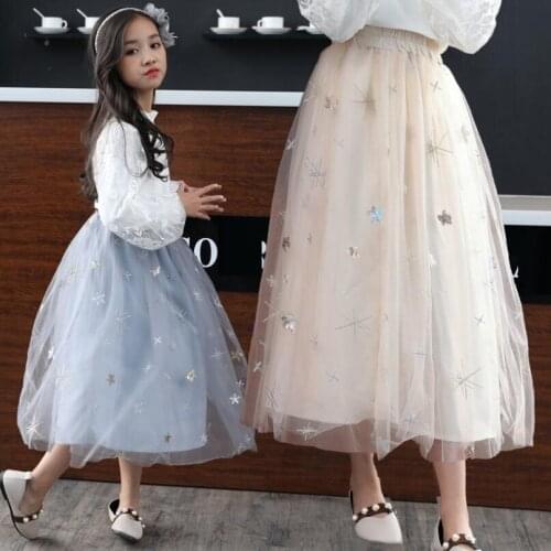 2019 Baby Toddler Teen Girl Skirts Pentagram Childrens Clothes Girls Tutu Skirts Puff Princess Long Skirt Kids Costume JW4485