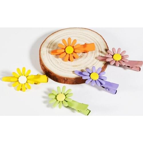 New Arrival 4.5cm Fresh Little Daisies Duckbill Clip Hair Accessories For Women Chic Hairgrip Barrettes