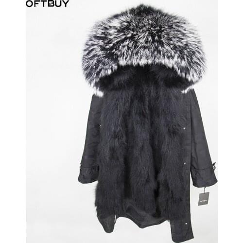 Brand 2020 Real Fur Coat Winter Jacket Women X-long Camouflage Parka Natural Raccoon Fur Collar Hood Fox Fur Inside Streetwear