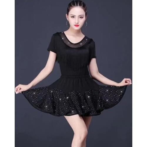 Adult Latin Dance Tops Woman 2020 New Costume Samba Latin Ballroom Costume Tango Dance Tassel Lace Salsa Dance Clothes For Women