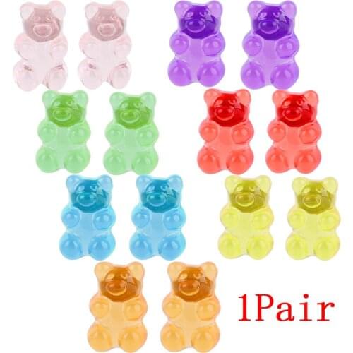 1 Pair Gummy Bears Ear Studs Dangle Earring Originality Statement Minimalist Pendant Drop Earrings Bear Stud Earings for Women