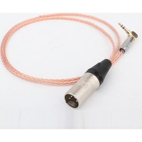 1PCS HI-End OCC Copper 4pin XLR male Headphone Upgrade Cable for Fostex T60RP T20RP T40RPmkII T50RP,8 Core 6N single crystal cop