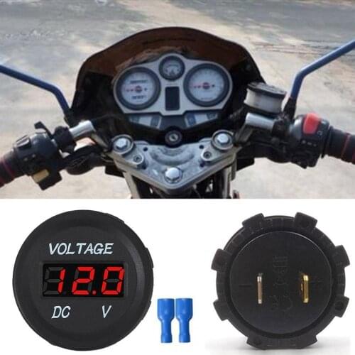 1Pcs LED DC Voltmeter 12V 24V Voltage Meter Car Marine LED Digital Voltmeter light Indicator Motorcycle Battery Gauge M6J4