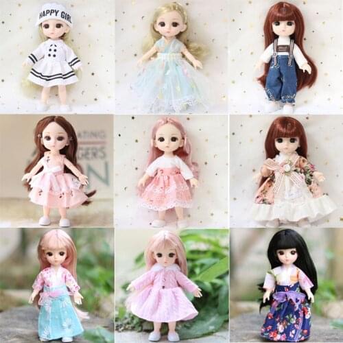 10 Beautiful 16 CM Dolls Are Sold With Dolls Clothes Accessories For Birthday Girls Toy Gifts