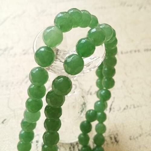 2Strands/pack 8MM 49Pcs Vintage Green 100% Natural Semi-precious Stone Loose Strands Jewelry Beads