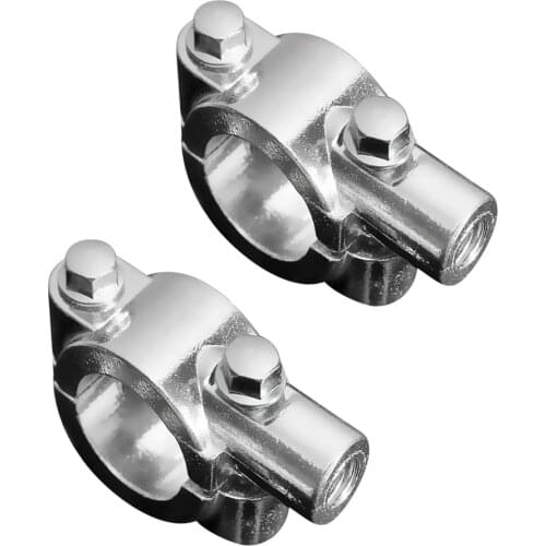 2x Mirror Mount Bracket Clamp For 7/8' (10mm) Handlebar Motorcycle Chrome miroir Espejo backets Motorbike Parts