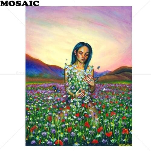 5D DIY Diamond Painting Cross Stitch,flower,fairy,landscape Needlework Home Decorative,Full Square Diamond Embroidery B326