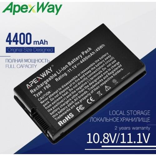 Apexway laptop battery for ASUS A32-F80 07G0165U1875M F80 F80Cr F80S F81S K41S F83Cr F81 F83 K41 N60 Pro83 Pro86 X61 X82 X85 X88