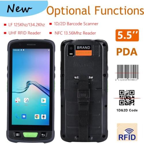 Free Shipping Barcode Scanner OEM 4G LTE Handheld Terminal Android 9.0 PDA with Barcode Scanner RFID LF UHF NFC Smart Phone PDA