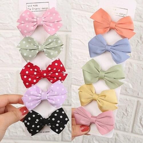 Ncmama 5pcs/set Baby Hair Clips For Girls Striped Dot Hairclip Kids Hairpins Colorful Children Barrettes Baby Hair Accessories