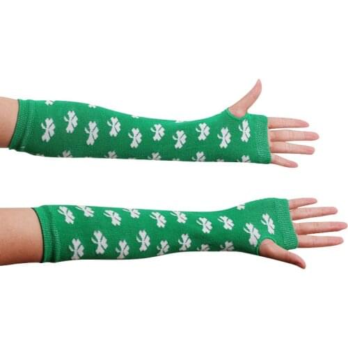 Unisex Long Fingerless Gloves Arm Cover Striped Wrist Sleeves Arm Warmer Sleeve Knitted Gloves Party Decoration Accessories