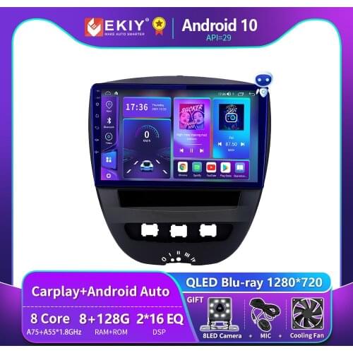 EKIY 36EQ DSP For Toyota Aygo for Citroen C1 for Peugeot 107 Car Radio Multimedia Video Player Wifi/4G Headunit with 360 Camera
