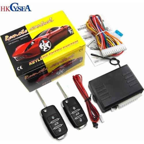 HKCYSEA Car Keyless Entry Engine Start Alarm System Car Alarm Remote Control Start Stop Keychain Central Kit M616-8117B