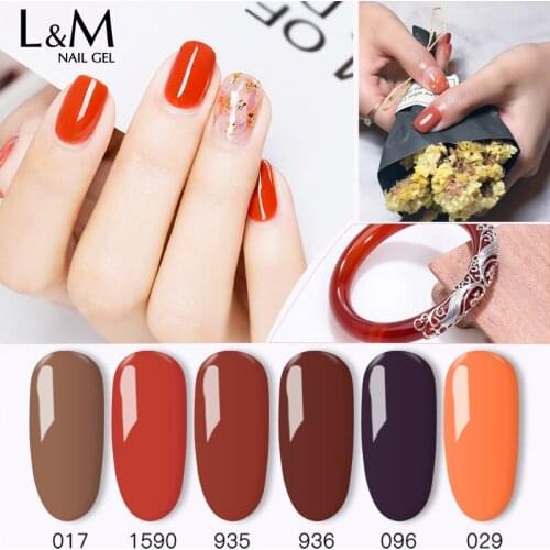 Ibdgel 6pcs/lot krt UV Nails Gel polish Carnelian Color Series High quality Last more than a month LED soak off Gel Polish Nail