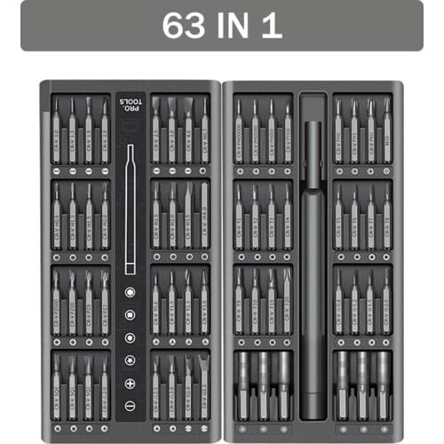 Screwdriver Tools 63 In 1 Magnetic Bit Precision Phillips Torx Hex Bits iPhone PC Camera Watch Repair Hand Tools
