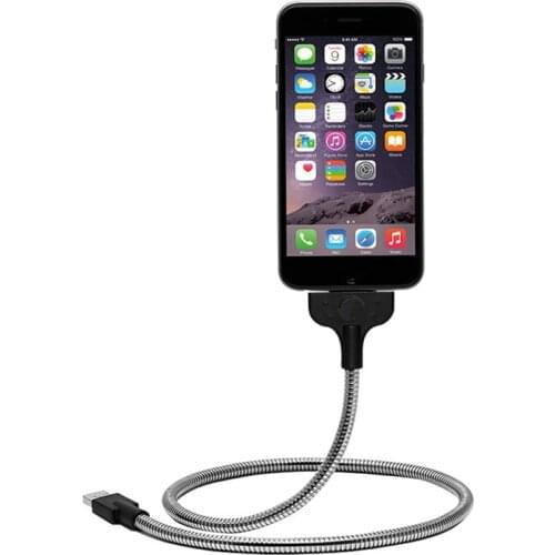 For Mobile Phone Hands-free Fast Charging Cable Lazy Bracket Data Cable For iPhone for Android Type-C Hose Metal Stand Up Cable