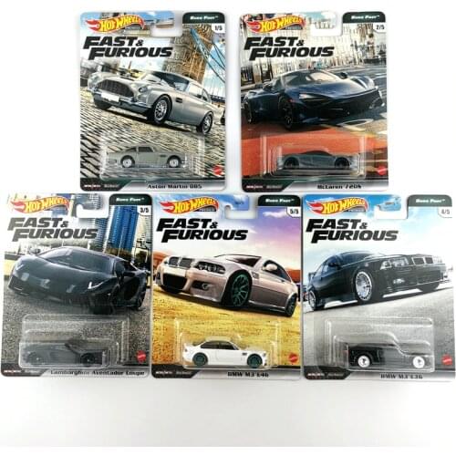 Hot Wheels Fast and Furious Cars BMW M3 E46 E36 McLAREN 720S Euro Fast 1/64 Collector Edition Metal Alloy Model Car