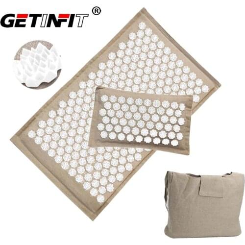 Getinfit Massage Yoga Mat Acupressure Mat Massage Pad Pillow Cusion Acupuncture Mats Carpet Back Relieve Stress