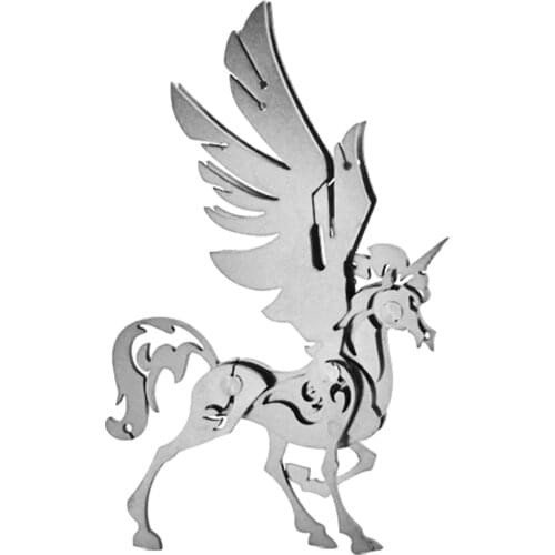 Unicorn Stainless Steel DIY Cattle 3D Metal Toy Puzzle Assembled Model Stainless Steel Home Ornament Collection Gift Decor