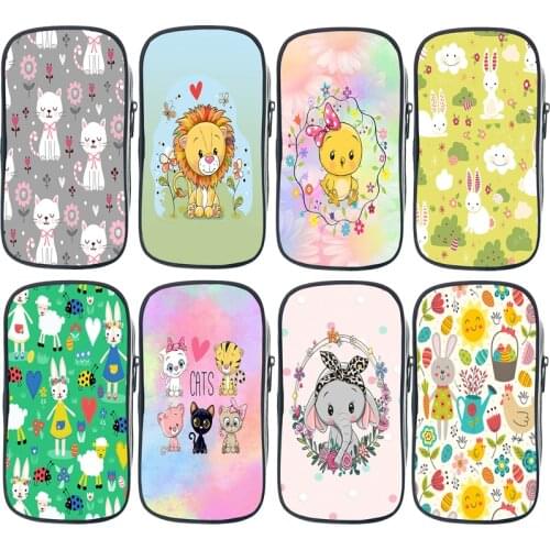 Cute Cartoon Animals Pencil Case for Students Boys Girls Pencil Box Kids Pen Bags Teens Stationery Storage Bags Children Gifts
