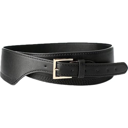 New Fashion Belts for Women PU Leather gold square pin buckle cummerbunds HOT body corset cummerbund female wide soft waistbands