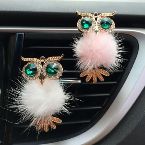 Crystal Owl Car Air Freshener Auto Outlet Perfume Clip Interior Accessories Car-styling Vent Solid Fragrance Diffuser