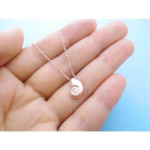 10 Snail shell pendant necklace spiral sea snail necklace ocean sea bottom beach fossil conch reptile girl mens gift jewelry