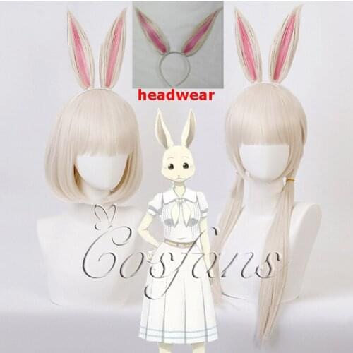 BEASTARS Cosplay Haru Wig with Ears Personified Beasts Cute Hair BEASTARS Haru Wig Rabbit Cosplay Costume Synthetic Hair Party