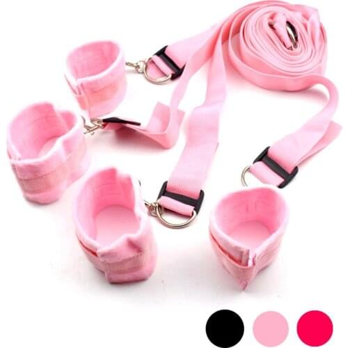 Plush Under Bed Bondage Handcuffs Ankle Cuffs Strap Women SM Products Strap Set Fetish Men Flirt Adult Alternative Fun Sex Toys