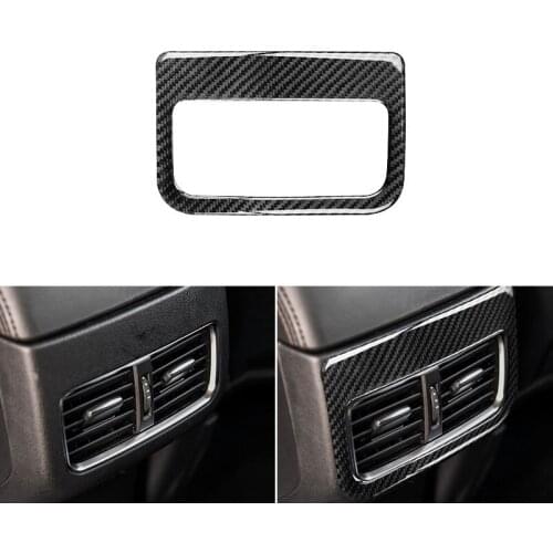 Real Carbon Fiber Car Styling Armrest Box Rear Air Condition Vent Outlet Cover Protective Trim For Mazda CX-5 CX5 CX 5 2017 2018