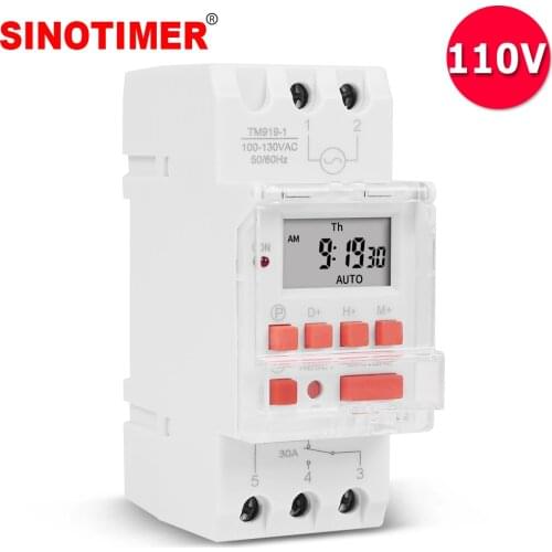 30A 5000W 110V 120VAC Digital Weekly Programmable Timer Switch Automatically Turn On and Off with Countdown Function and 12/24h