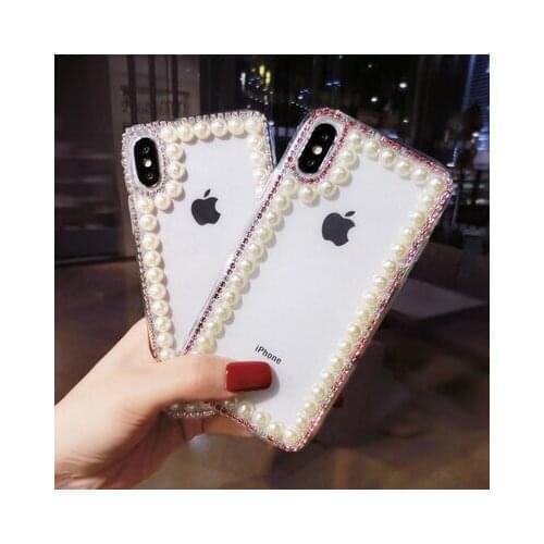 Luxury Bling Diamond Rhinestone Flower Case For Samsung S6 S7 S8 S9 S10 S20 S21 PLUS Note 5 8 9 10 20 Phone Case Pearl Crystal