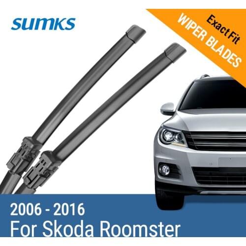 SUMKS Wiper Blades for Skoda Roomster 21"&21" Fit Push Button 2006 2007 2008 2009 2010 2011 2012 2013 2014 2015 2016