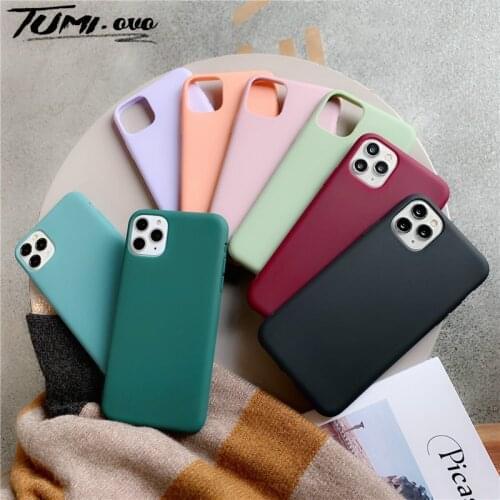Solid Color Candy Silicone Case For iPhone SE 2020 Soft Cases For iPhone 11 Pro Xs Max Xr X TPU Cover For iPhone 7 8 6 6S PIus