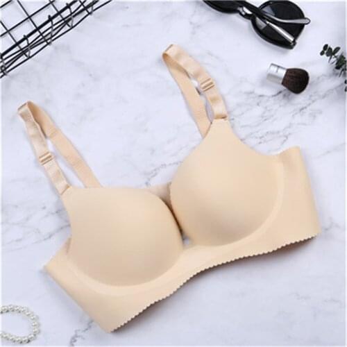 2019 Sexy Gathered Bra Seamless Breathable Bra 6 Color Adjustable Underwear Comfortable Seamless Ladies Bra